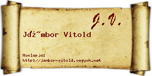 Jámbor Vitold névjegykártya